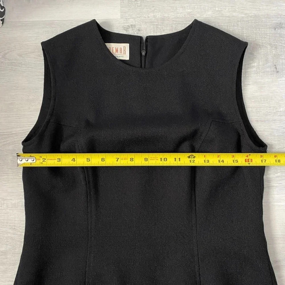 Vintage Jeremy Scott Braemar Dark Grey Dress Size 12 Tight Weave Lined 🇨🇦 - Picture 9 of 17